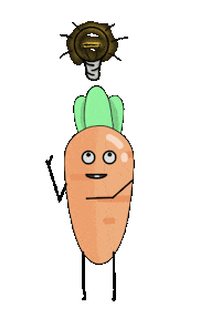 Loceries carrot loceries thinking carrot Sticker