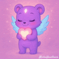 MishaHeartseer heart cartoon bear glow GIF