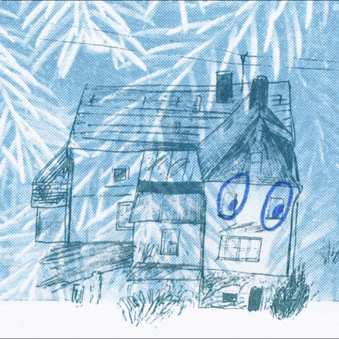 kiin giphygifmaker animation eyes house GIF