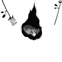 filippoalloisio girl head falling roses GIF