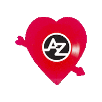 atozmediainc heart valentines day vinyl record Sticker