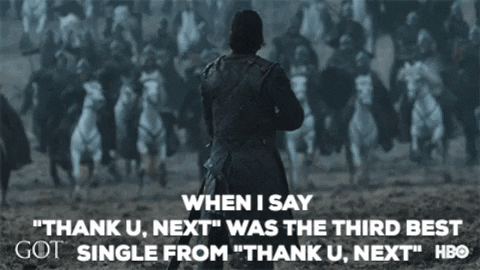 Dannyheifetz giphygifmaker snow ariana grande game of thrones GIF