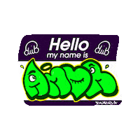 amordub love stickers pegatina hello my name is Sticker
