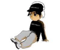 mgsazul anime music logo black Sticker