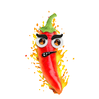 angry chili pepper Sticker by Chris Timmons