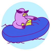 hola_corbox chill relax agua flotar Sticker