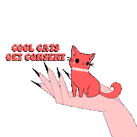asskfirst cat kitty consent get consent Sticker