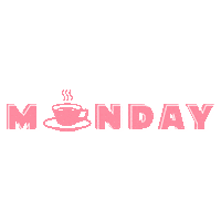 shopprettypretty pink coffee monday tea Sticker