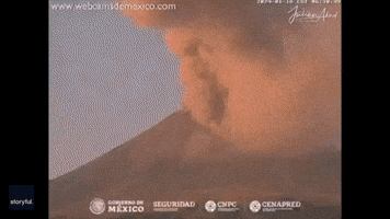Ash Billows From Mexico's Popocatepetl Volcano