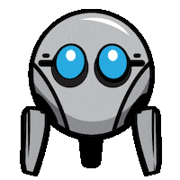 orangenebula cute space robot shy Sticker