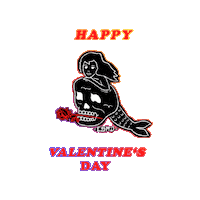 Valentines Day Beach Sticker by Concrete Surfers Motorcycle Dudes - CSMD