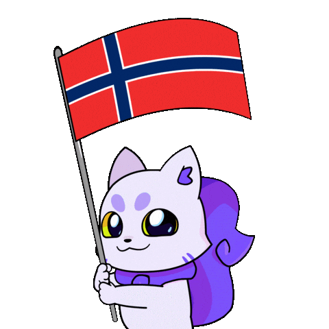 Flag Norway Sticker by Lucky Kat Studios
