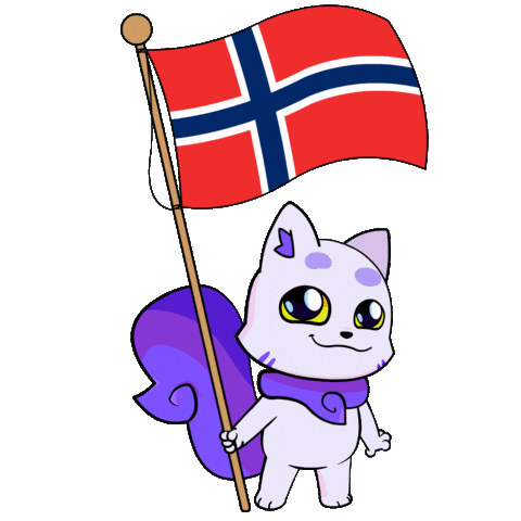 Flag Norway Sticker by Lucky Kat Studios
