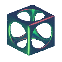 realjoeyborg 3d abstract cube sphere Sticker