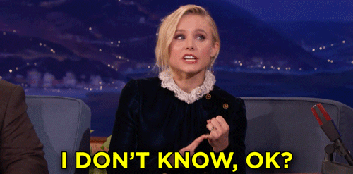 teamcoco giphyupload i dont know kristen bell GIF
