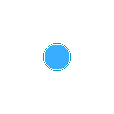 Illustrated gif. Ocean blue circle expanding and contracting, directing your breath. "Inhale," 2, 3, 4, "We will, defeat, Trump, in 24, exhale," 2, 3, 4.