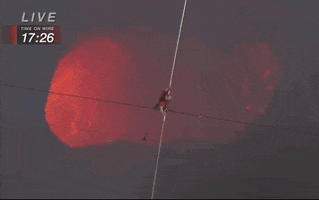 Nik Wallenda Tightrope GIF by Volcano Live! with Nik Wallenda