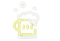 yuruneon drink beer neon bar Sticker