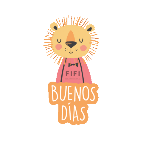 fifikids giphyupload lion leon buenosdias Sticker