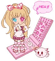 Gal Gyaru Pixel Sticker by helloangelgirl