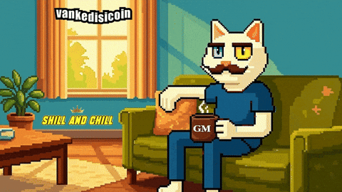 Drinking Coffee Cat GIF by vankedisi