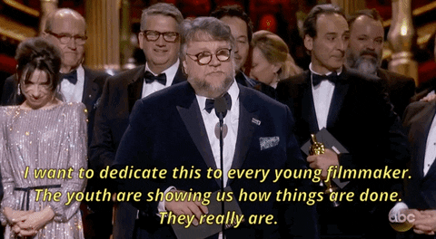 guillermo del toro i want to dedicate this to every young filmmaker GIF by The Academy Awards