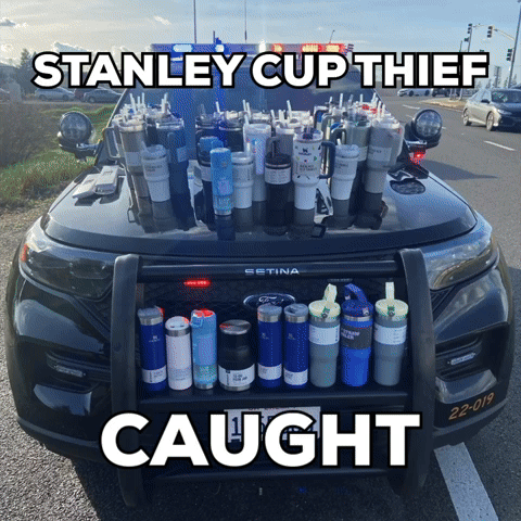 Police Recover 65 Stanley Cups From Suspect's Car