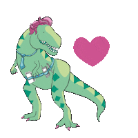 Heart Dinosaur Sticker by DenGodaFen
