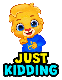 Joking Just Kidding Sticker by Lucas and Friends by RV AppStudios