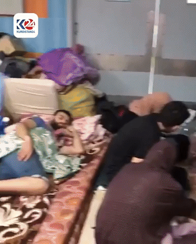 Footage Shows Displaced Families Sheltering Inside Al-Quds Hospital
