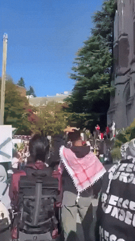 Pro-Palestine Demonstrators Rally at University of Washington