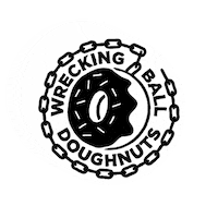 wreckingballdoughnuts dundee wrecking ball doughnuts wreckingballdoughnuts dundee doughnuts Sticker