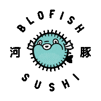 blofishco fresh sushi blofish boulder blofish Sticker