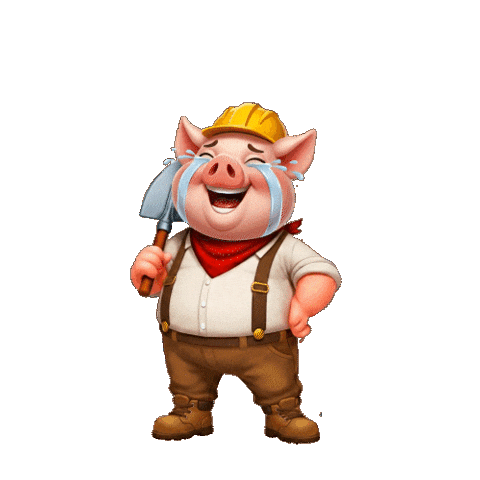 Three Little Pigs Laughing Sticker