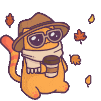Pumpkin Spice Latte Cat Sticker by Castaways