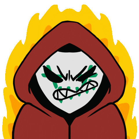 Angry Fire Sticker by The Paradox Room