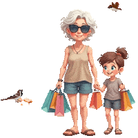 Grandmother Granddaughter Sticker