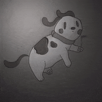 mintpaintart dog retro white space GIF