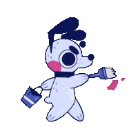 itscosmiccosmic cosmic comet blue dog itscosmiccosmic Sticker