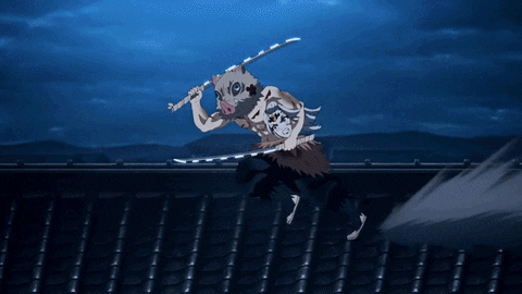 ZeroCeroXd giphyupload demon slayer kimetsu no yaiba inosuke GIF
