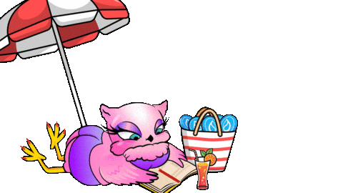 Beach Relaxing Sticker by BigBrains