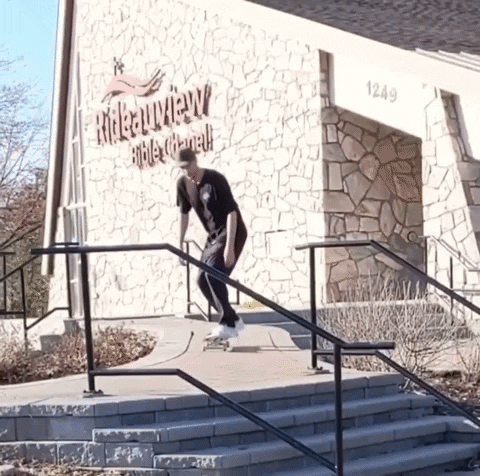 T0ny2Fingers skateboarding skating over fa GIF