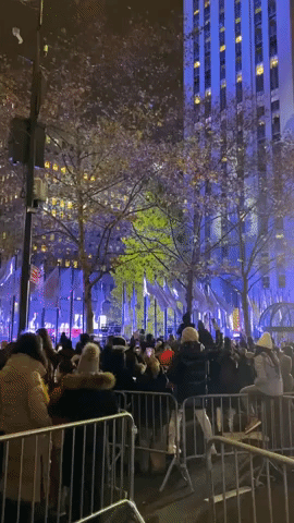 Christmas Tree Lights Switched on at Rockefeller Center