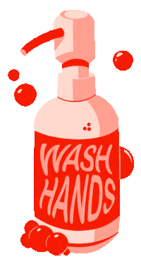 Wash Hands Pink Sticker