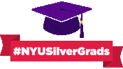 Graduation Grad Sticker by NYU Silver