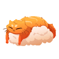 ngouaines cat cute sleep cloud Sticker