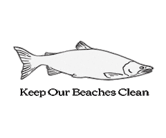 Salmon Plastic Pollution Sticker by The Den
