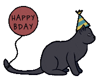 Happy Birthday Cat Sticker