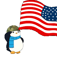 Saluting Fourth Of July Sticker by Pudgy Penguins