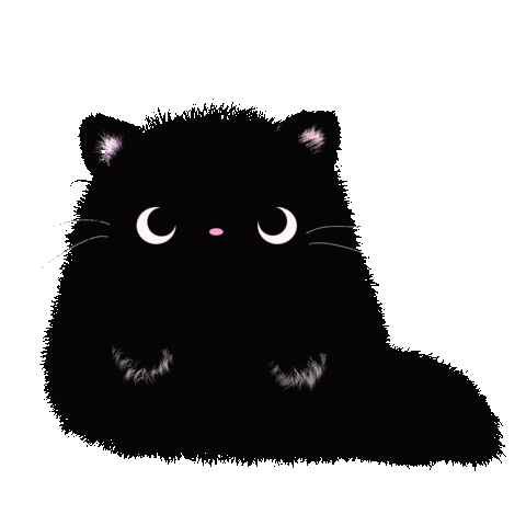 Black Cat Hello Sticker